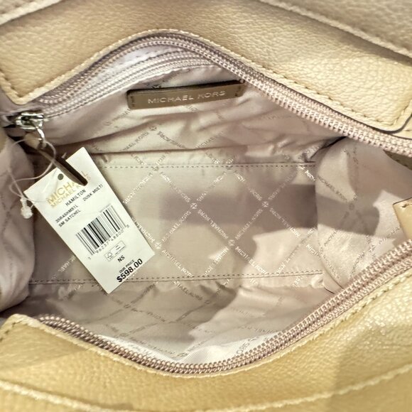 Michael Kors Hamilton Small Satchel Shoulder Bag MK Dust Multi Exotic Embossed - Picture 11 of 14